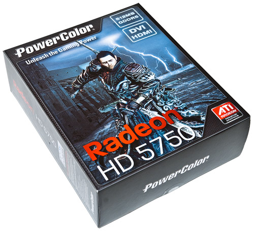 Упаковкою продукту PowerColor Radeon HD 5750 служить коробка з гофрокартону з глянсовою суперобкладинкою