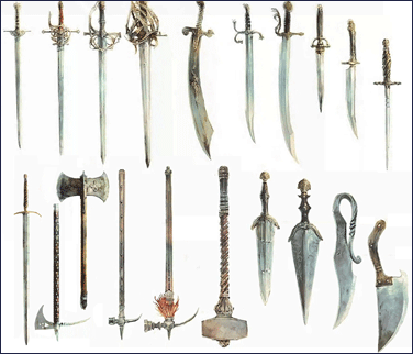 В грі буде представлено близько 30 типів зброї: починаючи від невеликих метальних кинджалів і закінчуючи довгим і важким зброєю, типу алебарди або дворічного сокири