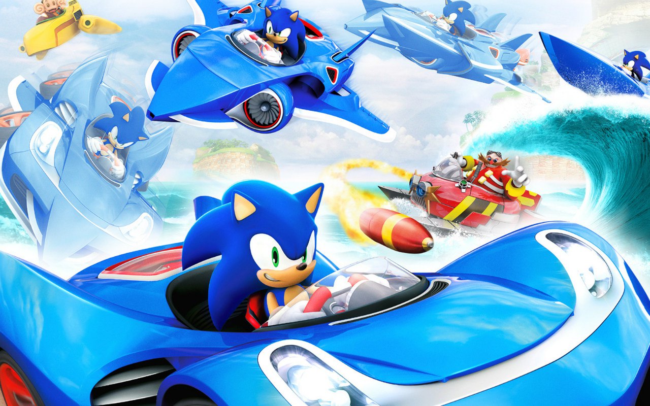 Sonic & All-Stars Racing Transformed   (2012 рік, Racing, splitscreen, 2-4 гравця)   Наступна - моя улюблена аркадна гонка, причому не тільки тому, що я є великим шанувальником серії